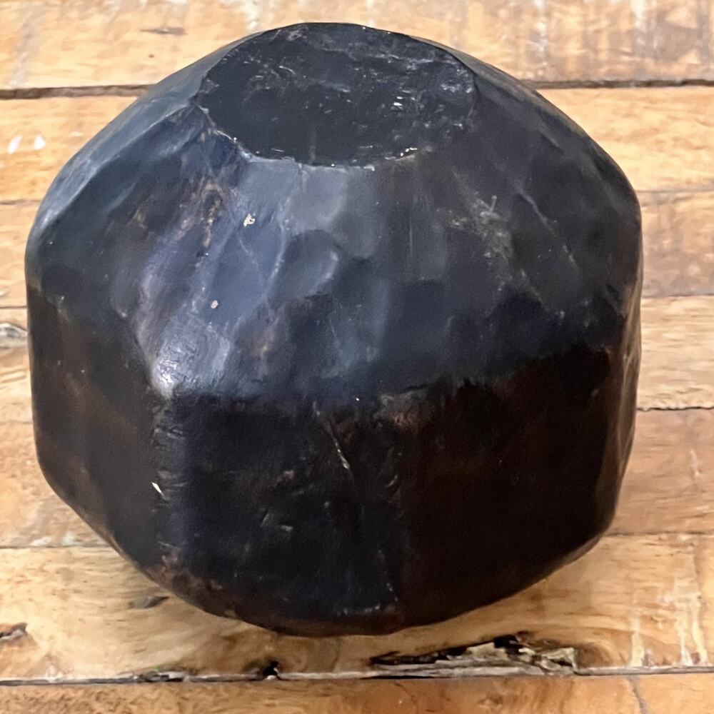 Threshold Studio McGee 5"Decorative Chiseled Wood Sphere Figurine Black